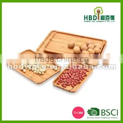 Hot selling rect bamboo tapas serving dishes , catering serving dishes