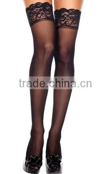 No.1 selling high quality hot sale lace style sexy women thigh high stockings