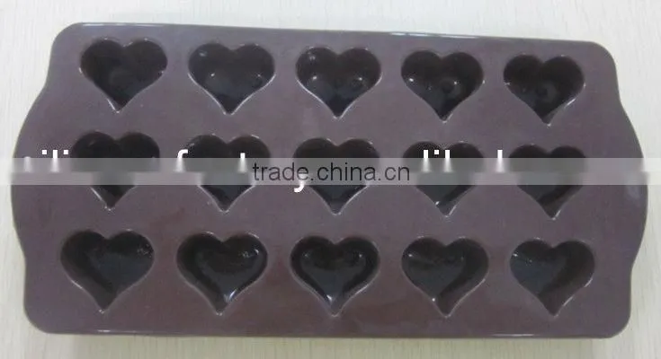 15 holes silicone coffee color chocolate mould, FDA & LFGB silicone fondant mould