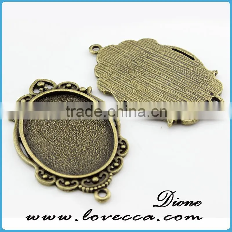 Wholesale blank pendant settings cameo,Antique Bronze Cabochon setting pendant