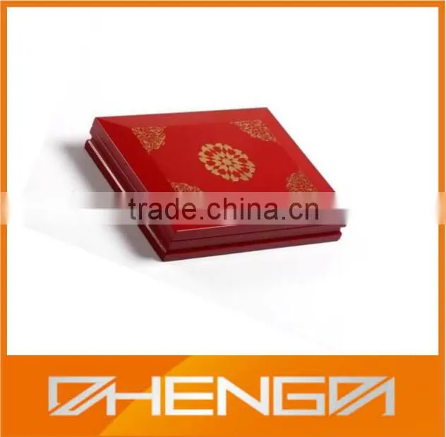 Hot!!! Customized Made-in-China Elegant Glossy Red Lacquer Logo Printing VIP Tea Gift Box(ZDW13-T026)