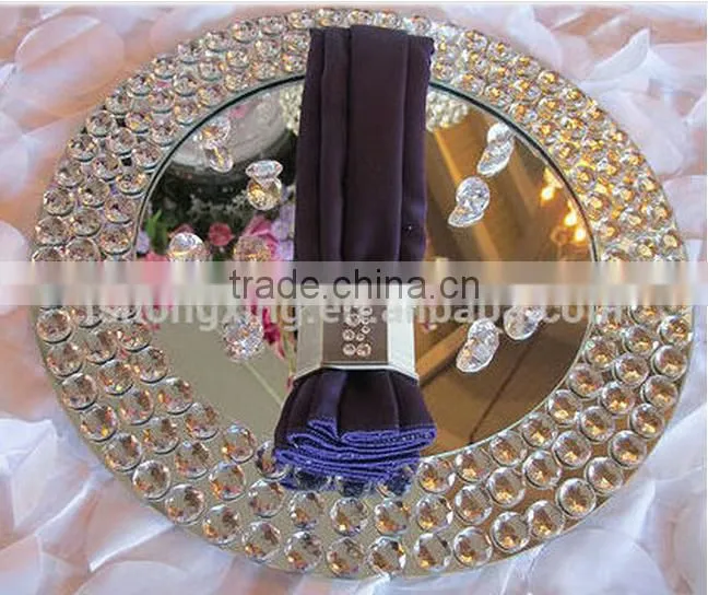 wedding furniture crystal bead charger plates for event or home decorative