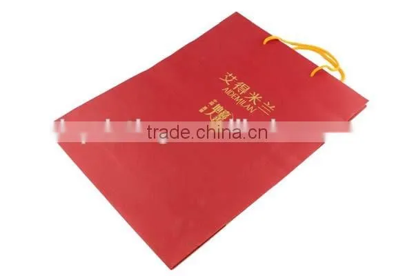 Custom fashionable paper shopping bag/ paper shopping bag with ribbon/ paper shopping bag with ribbon handle wholesale