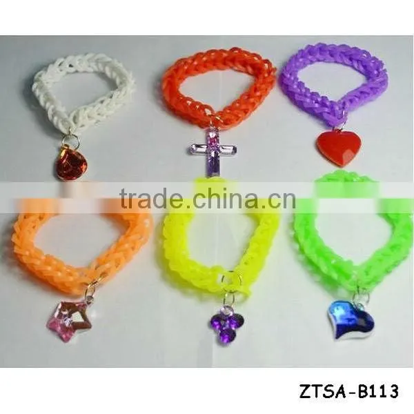 Latest Colorful Loom DIY Bands Rubber Bracelet ZTSA-B102