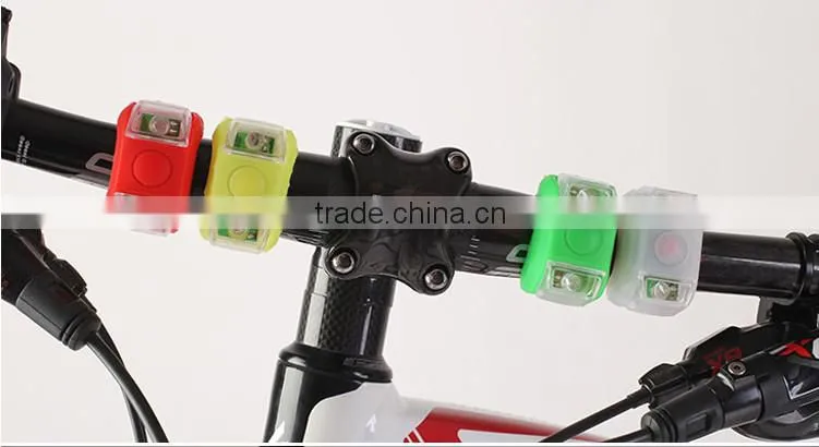 Colorful silicone led bike tail light Flexible Instal on bike as bike rear light
