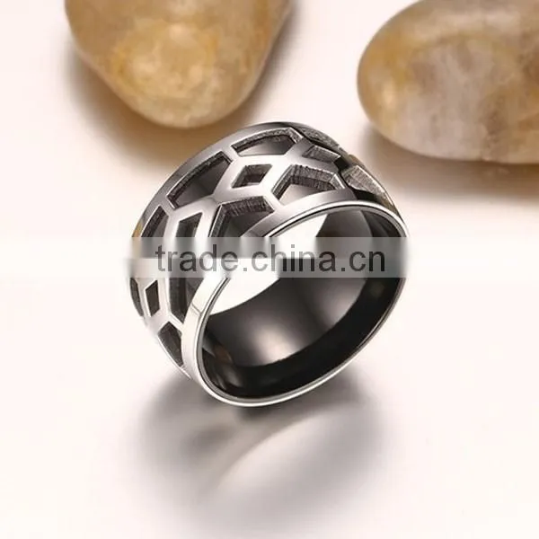 2016 New Design Fashion Black Stainless Steel Men ring
