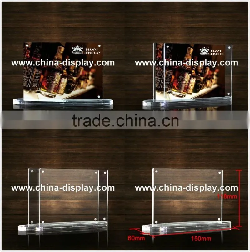 L / Tshape acrylic sign holder a5 size acrylic menu holder