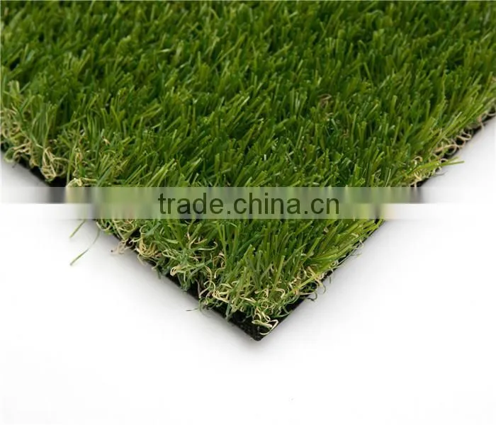 Chinese factory landscape artificial grass with straight and curled yarn