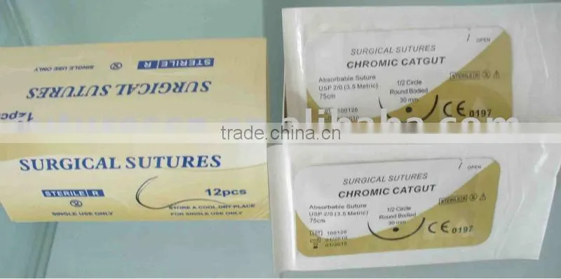 Hot Sale!!! natural chromic catgut, absorbable suture,CE&ISO certified