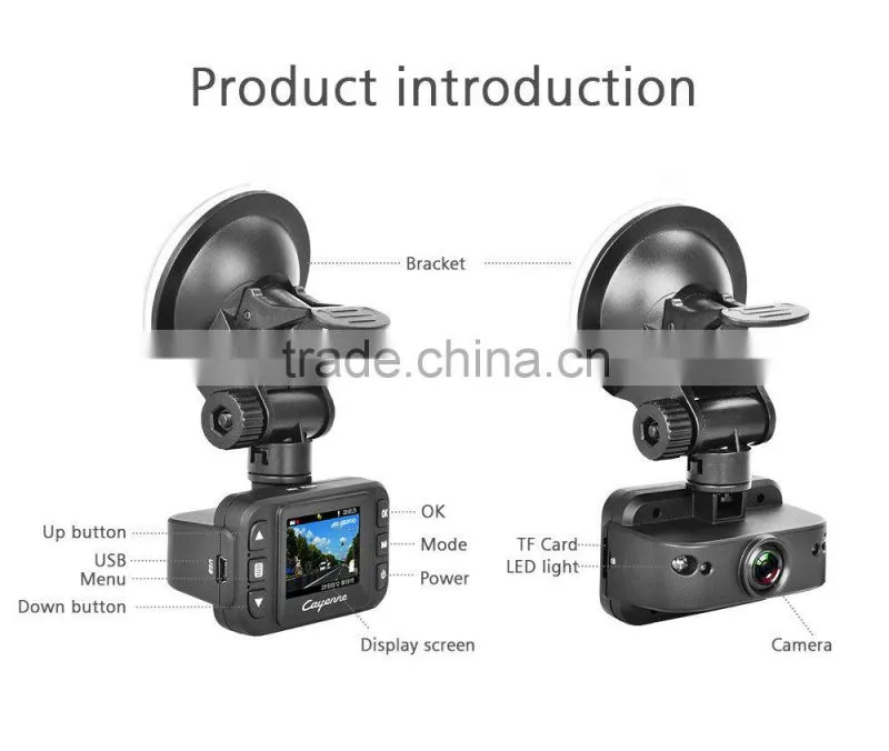HD Car Dashboard Camera Car Accident DVR with LCD and 140 degree wide angle lense IR NIght Vision
