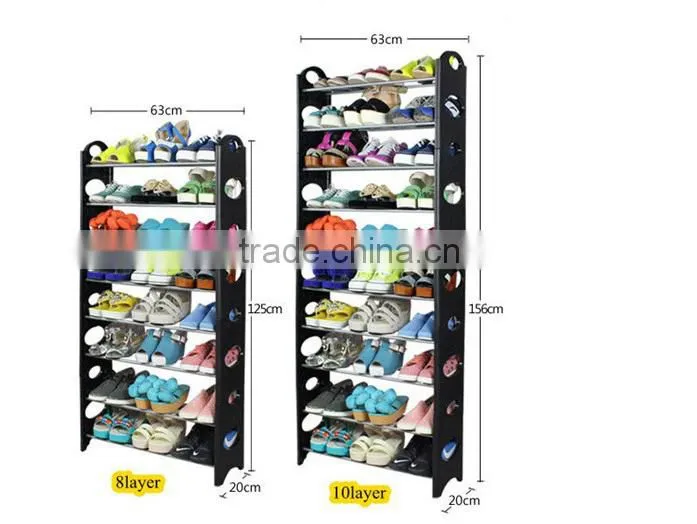 Ladies shoe rack stackable storage shelves with 4 and 10 tiers( FH-SR00611)