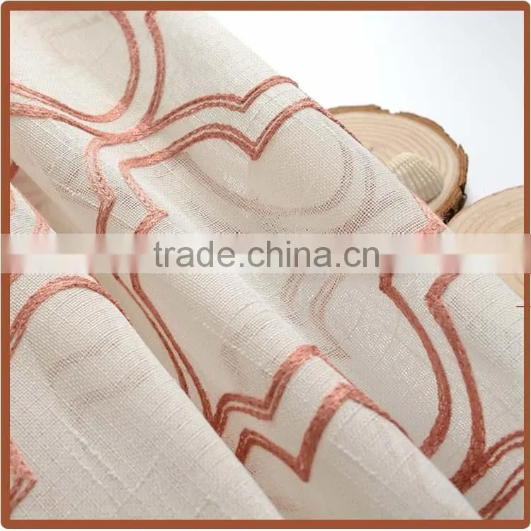 wholesale eyelet window curtain embroidery drapes curtain for home decoration