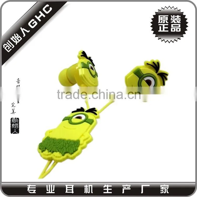 Superman earphone with 3D PVC design earbuds for kids