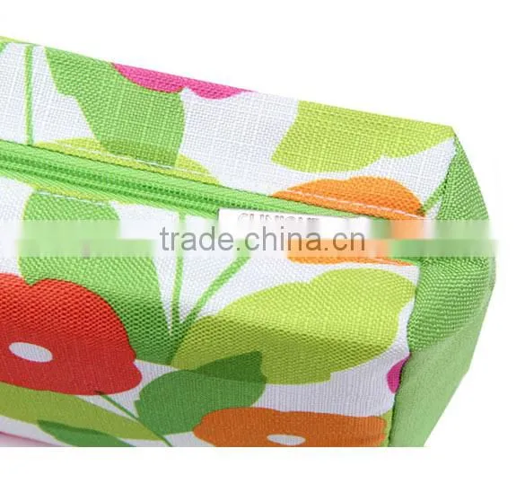 2015 new design 600D polyester PVC printing zipper cosmetic bag