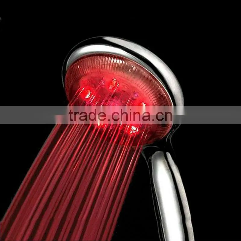 RGB Multicolor Color-Changing LED Bathroom Showerhead with Water Pressure Sensor