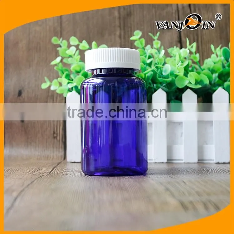 50ml Clear Blue Plastic Pill Bottle with Locking Lid