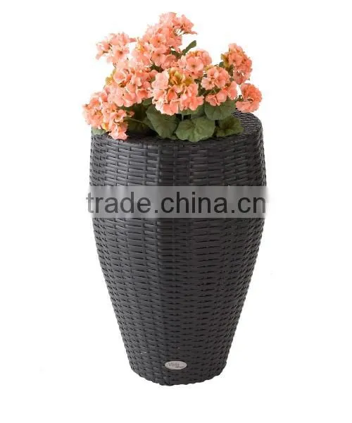 UV-resistant plastic rattan garden flower planter 2016 decorative plant pot