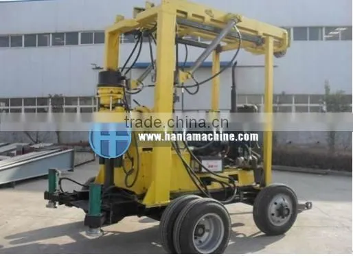 Hot sale!!! deep water well drilling rigs with wheel chassis device
