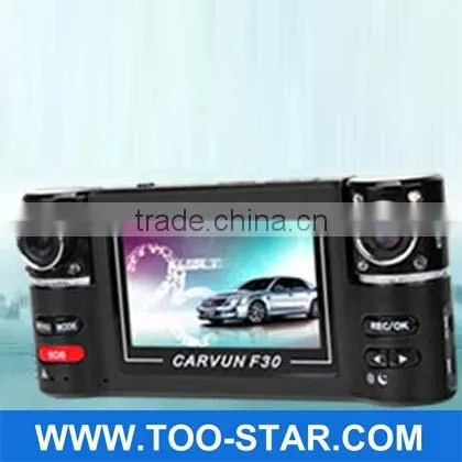 True Dual 720P Double lens Driving recorder H.264 HD Car DVR Camcorder F20 1280*720 G-Sensor Camera