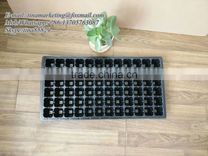 China Manufactory Black Plastic Vegetable Nursery Seed Starting Tray with 72 Cell Rooting Plugs Ready to Plant Seed Tray