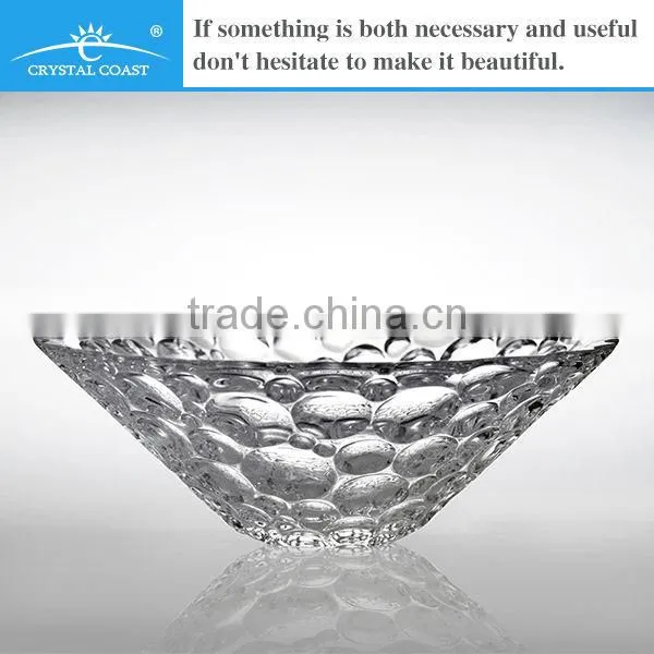 wholesale antique uneven desert clear glass charger plates