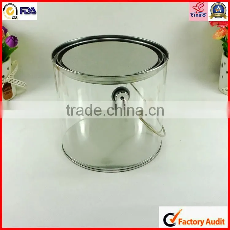 tin lid round pvc clear plastic box with lids