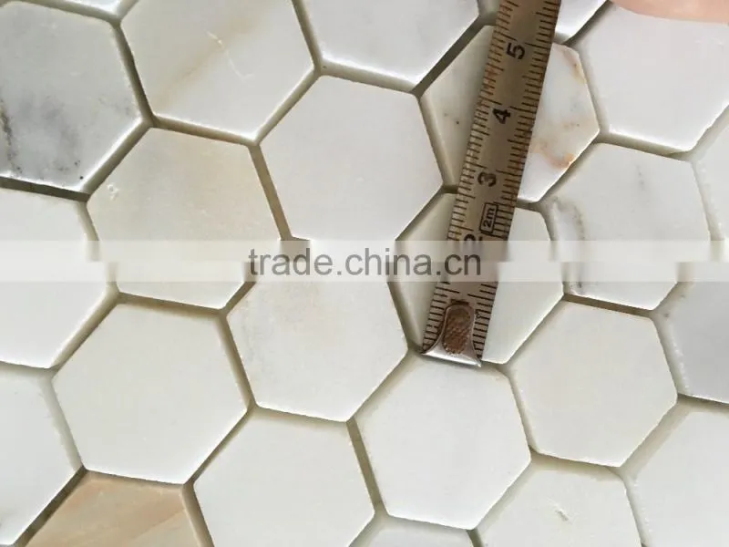 Calacatta gold hexagon marble mosaic 12*12 tile for sale