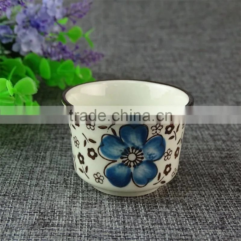 stocklot Japanese style porcelain tea cups mugs with decal printed for wholesale