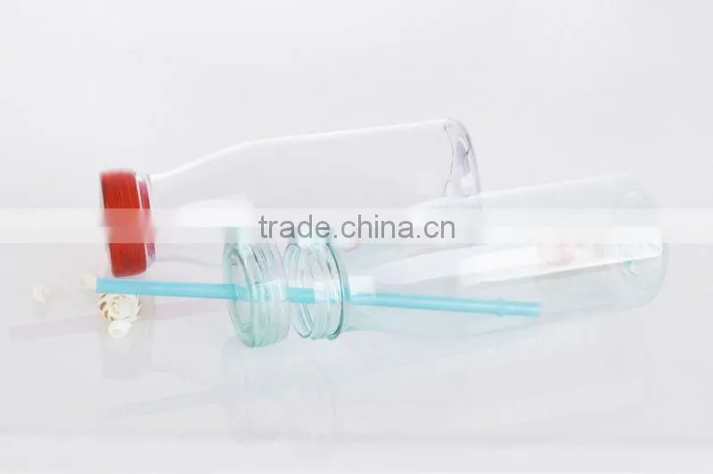 350ml plastic water bottle with straw milk bottle design