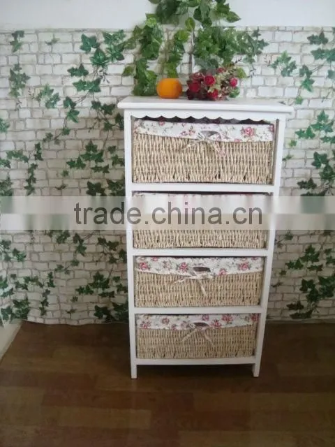 modern furniture/wooden cabinet with maize baskets/wooden chest