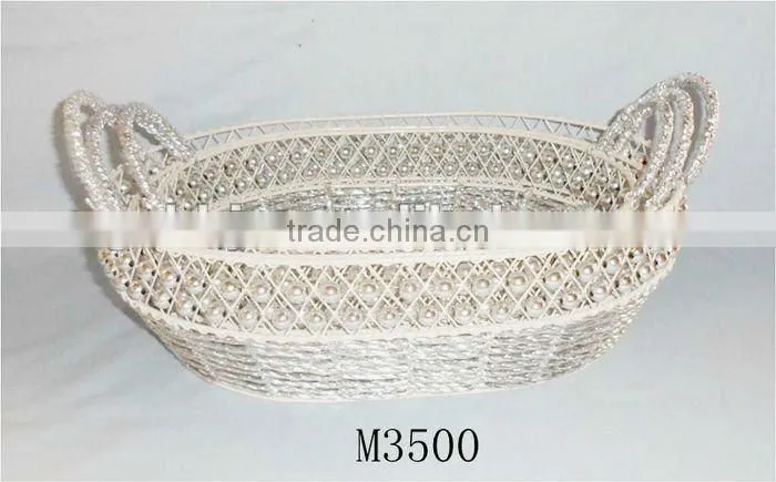 Rectangle Iron Silver string gift storage basket for wedding favor