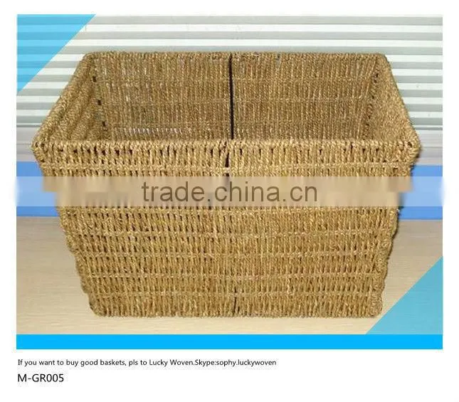 Decorative hand weave seagrass basket set