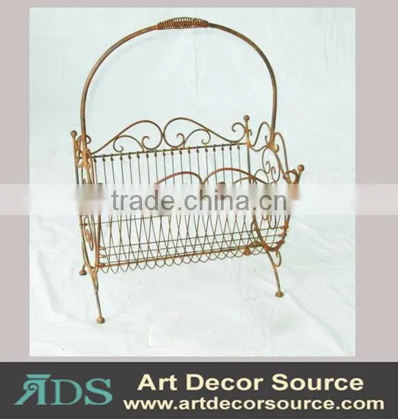 rustic metal wire wall mounted book rack