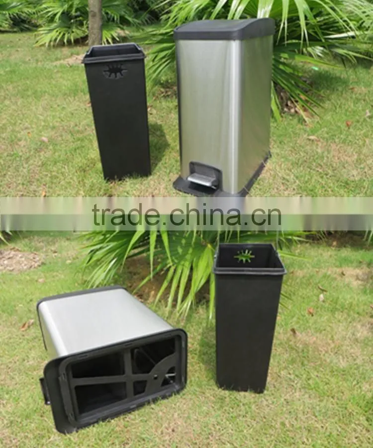 Big capacity stainless steel pedal bin garbage bin for school