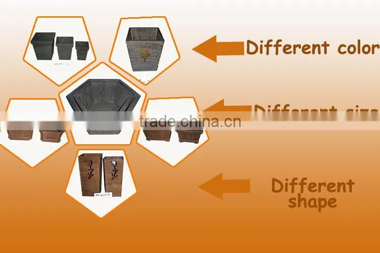 Fashion design garden wooden flower pot for planting