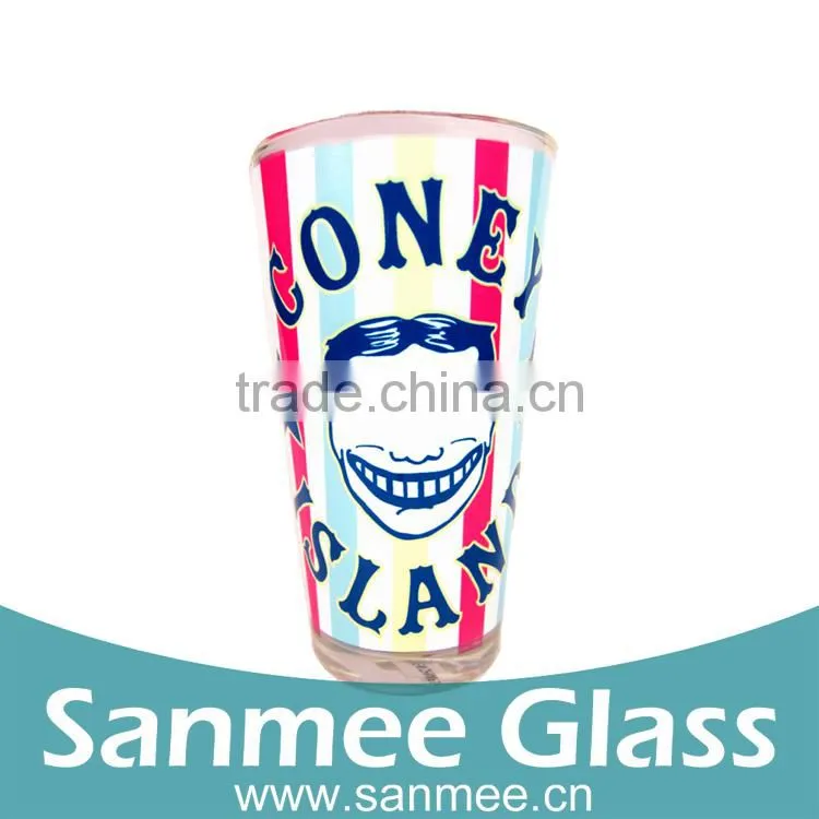 Hot Sales Colorful Printing Design Glass Cup Drinkware Gift Cup