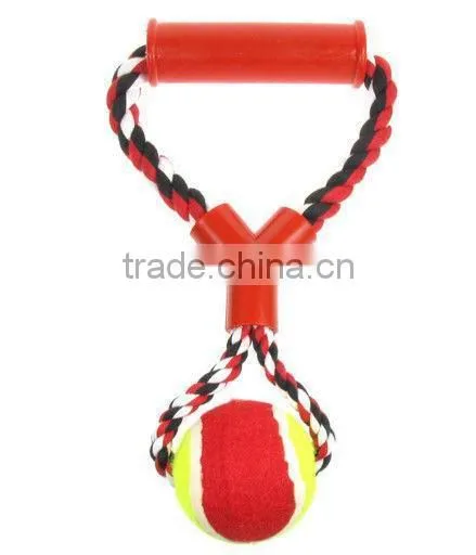 Interactive Dog Toy Tugger & Chew Tennis Ball Rope