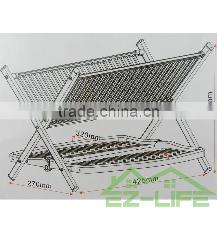 2017 Best foldable stianless steel shape V Kitchen Table storage dish drying rack