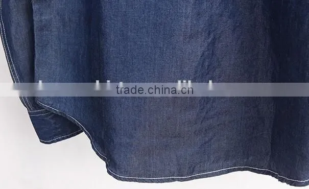 Cotton denim shirt with hoody hat