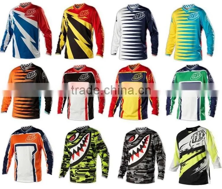 Sublimation printed baggy long/short sleeve downhill jersey with OEM designs