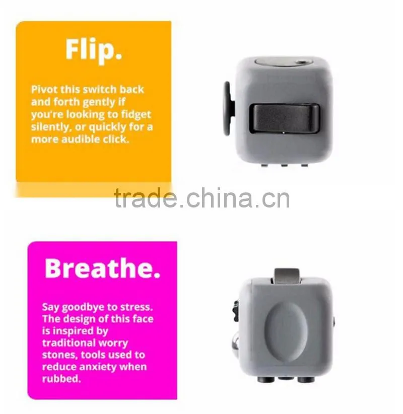 Fidget at work or in class desk toy high quality plastic fidget cube