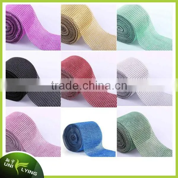 Newest Colorful Bling hot fix rhinestone mesh trimming