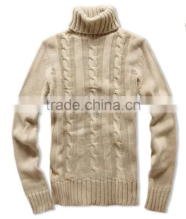Men's fashion cable pullover turtle model sweater