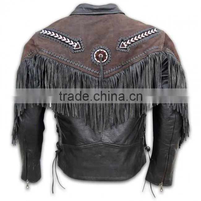Men's leather motorbike jacket