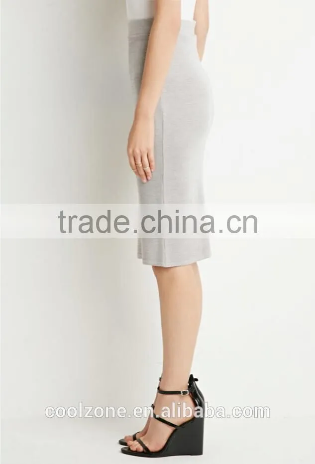 Elegant unlined knitted pecil skirt wholesale mature women skirts