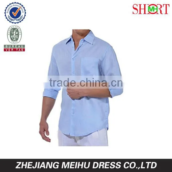 Tropical Florida sun blue light weight linen shirt for men , beach shirt
