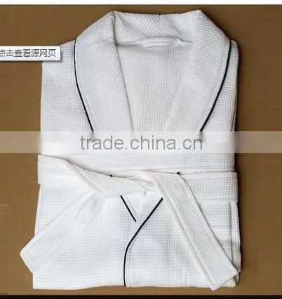 100% cotton white waffle bathrobe for hotel