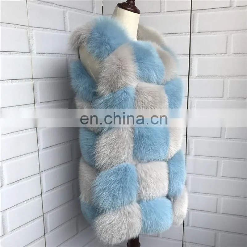 New Arrival 2015 Winter Warm Vest Fashion Women Fox Fur Vest Real Fur Coat