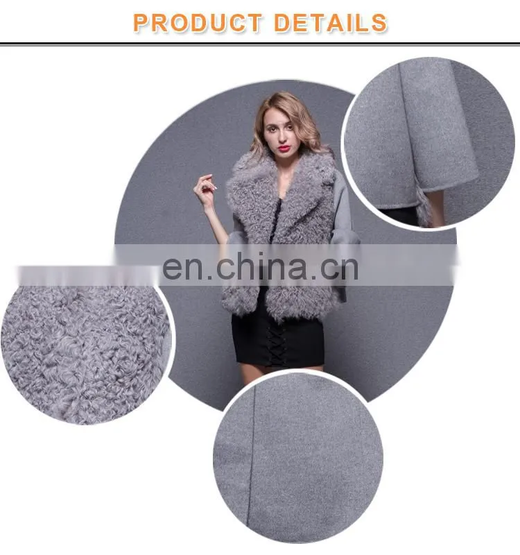 Lamb's lapel Cashmere Latest Design Coats Womens Wool Coat