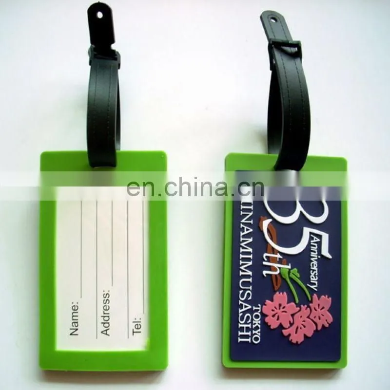 Custom any size and logo Pvc luggage tag, travel luggage tag